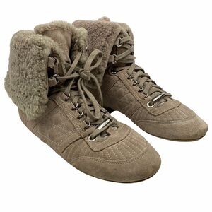 DIOR Shearling lined Cannage Suede boots